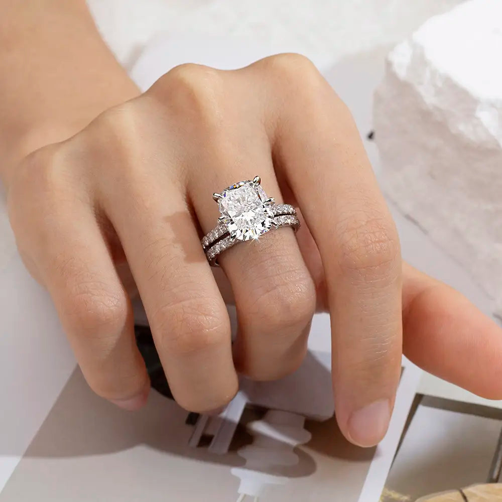 Eco-1698 | 18K Gold Lab-Grown Diamond Couple & Stackable Ring Set