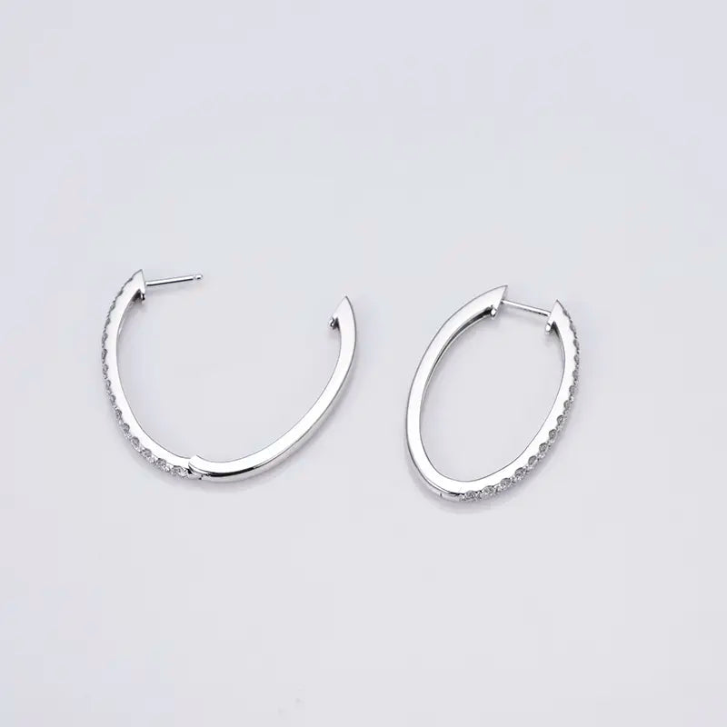 Ecoe-640 — The Orbit of Grace Lab Diamond Hoop Earrings