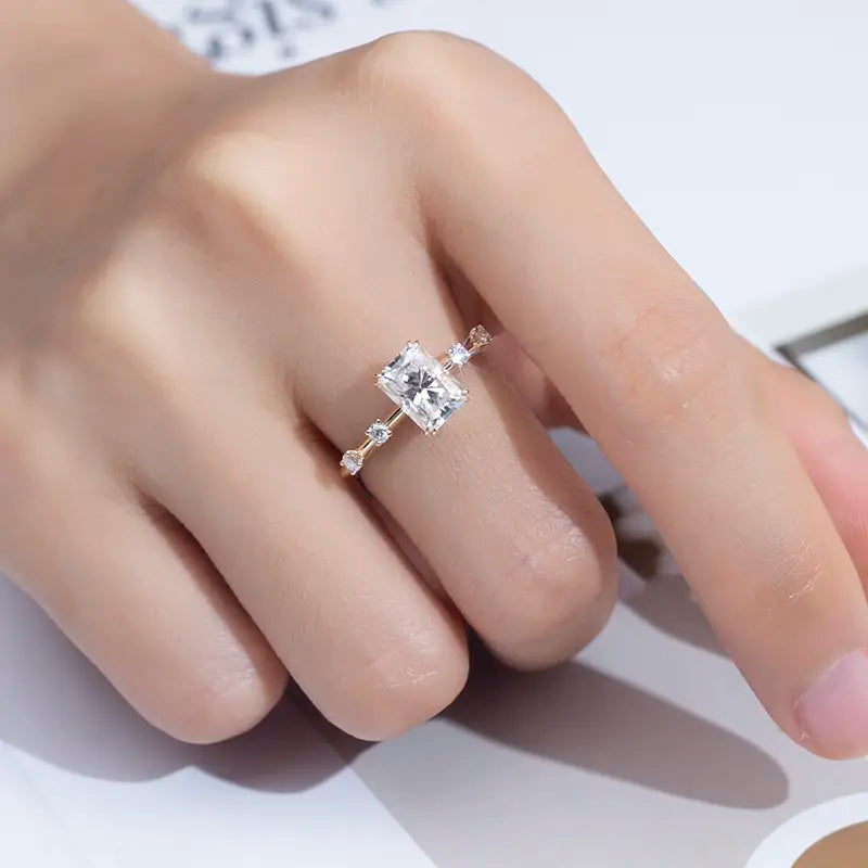 Eco-1320 | 1.2ct Radiant-Cut Lab Diamond Ring in 14K Yellow Gold  By Ecogemma