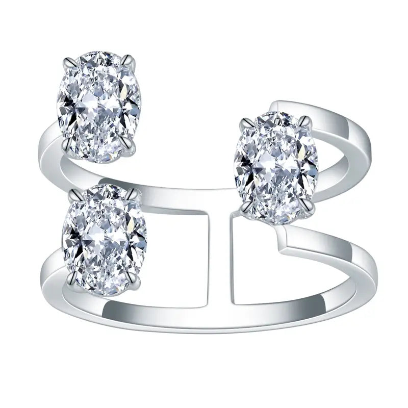Eco-610 | 0.8ct Three-Stone Lab Diamond Ring in 14K Gold  By Ecogemma