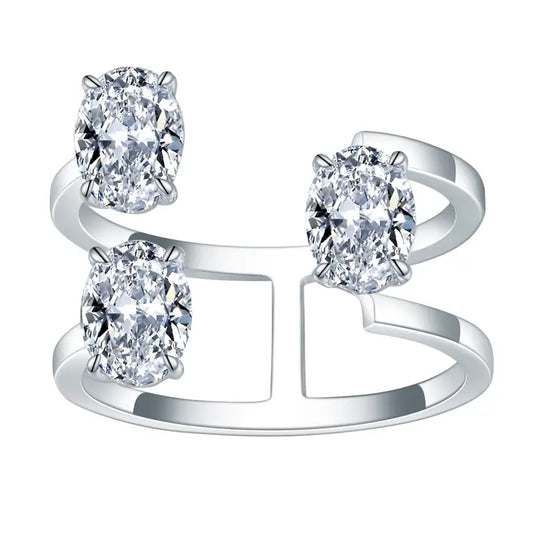 Eco-610 | 0.8ct Three-Stone Lab Diamond Ring in 14K Gold  By Ecogemma