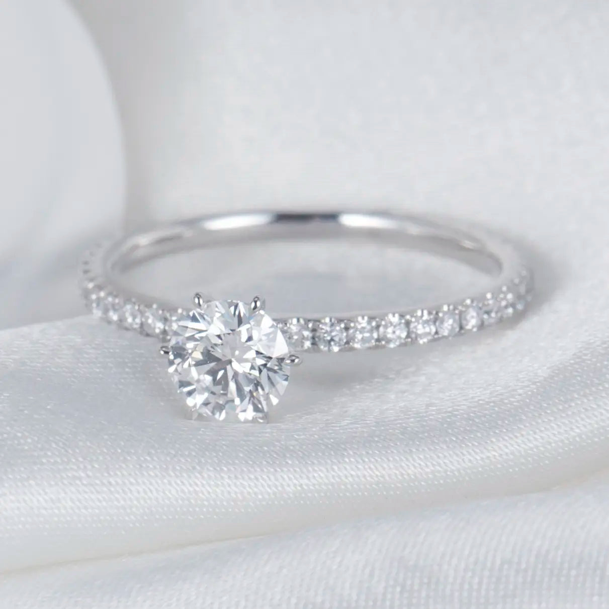 Eco-689 | Lab-Grown Diamond Wedding Ring in 14K White Gold  By Ecogemma