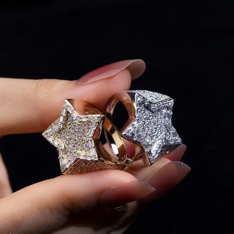 Eco-793 Star-Shaped Lab-Grown Diamond Ring in 18K Gold – Men’s Signature Jewelry by Ecogemma