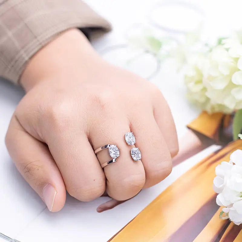 Eco-610 | 0.8ct Three-Stone Lab Diamond Ring in 14K Gold  By Ecogemma