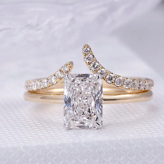 Eco-886 1.84CT E VVS2 Lab-Grown Diamond Stackable Ring in 18K White Gold