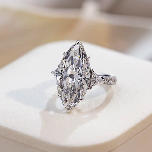 Eco-1726 | 9.93ct CVD Lab Diamond Ring in 18K White Gold  By Ecogemma