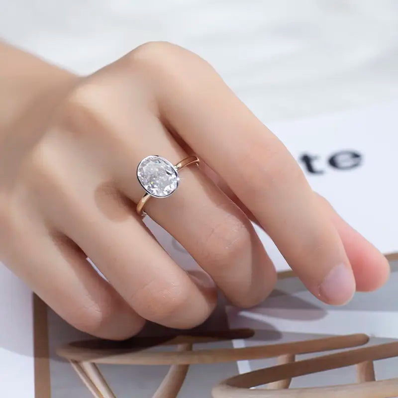 Eco-1296 | 2.2ct Oval Lab Diamond Ring in 14K Yellow Gold  By Ecogemma