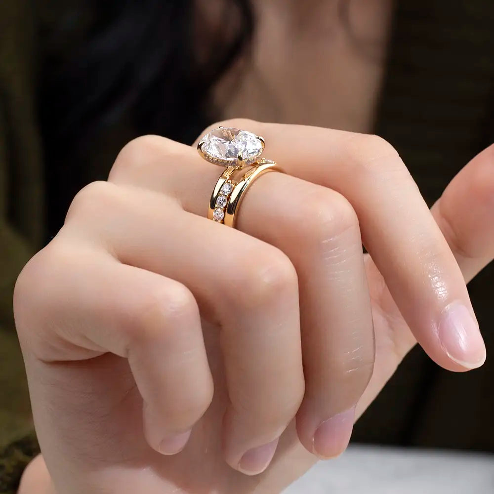 Ecogemma-1803 | 18K Yellow Gold 1.50CT Oval-Cut Lab-Grown Diamond Ring