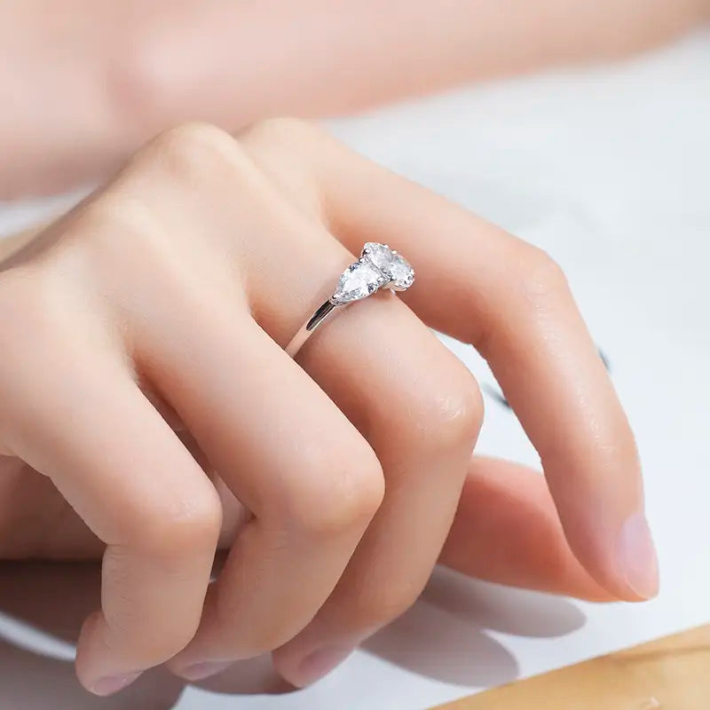 Eco-1203 | 18K White Gold Three-Stone 1.03CT Oval Lab-Grown Diamond Ring