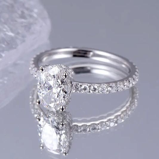 Eco-854 1CT VVS2 Lab-Grown Diamond Stackable Ring in 18K White Gold