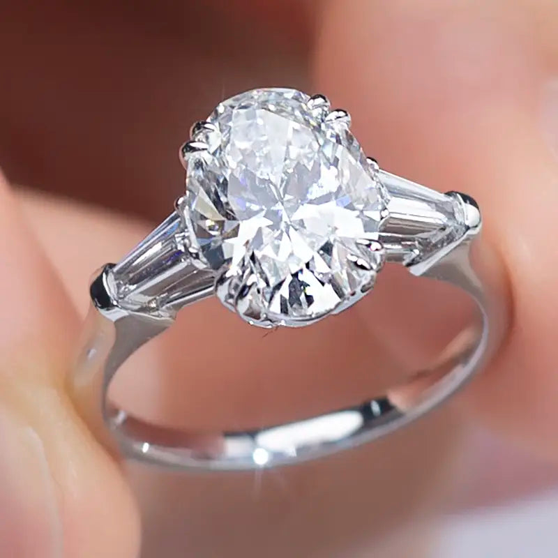 Eco-1294 | 1.8ct Oval Lab Diamond Ring in 18K White Gold  By Ecogemma
