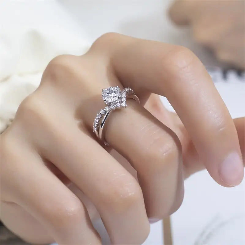 Eco-1450 1CT D VVS Lab-Grown Diamond Ring in PT950 Platinum