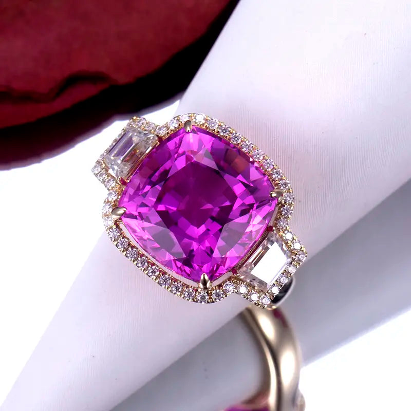 Eco-805 | Pink Lab Diamond Ring in 14K Gold  By Ecogemma