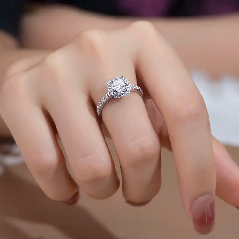 Eco-930 | 1ct Lab-Grown Diamond Halo Ring in PT950 Platinum  By Ecogemma