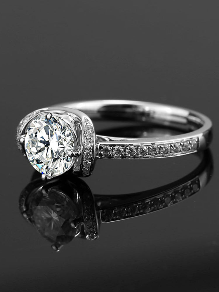 Eco—021: 1.0ct D VS1 Round Cut Lab-Grown Diamond Ring in 18K White Gold By Ecogemma · IGI Certified