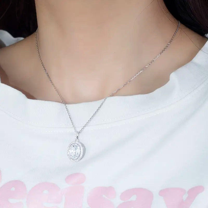 Econ-764 — The Orbit of Brilliance Lab Diamond Halo Pendant