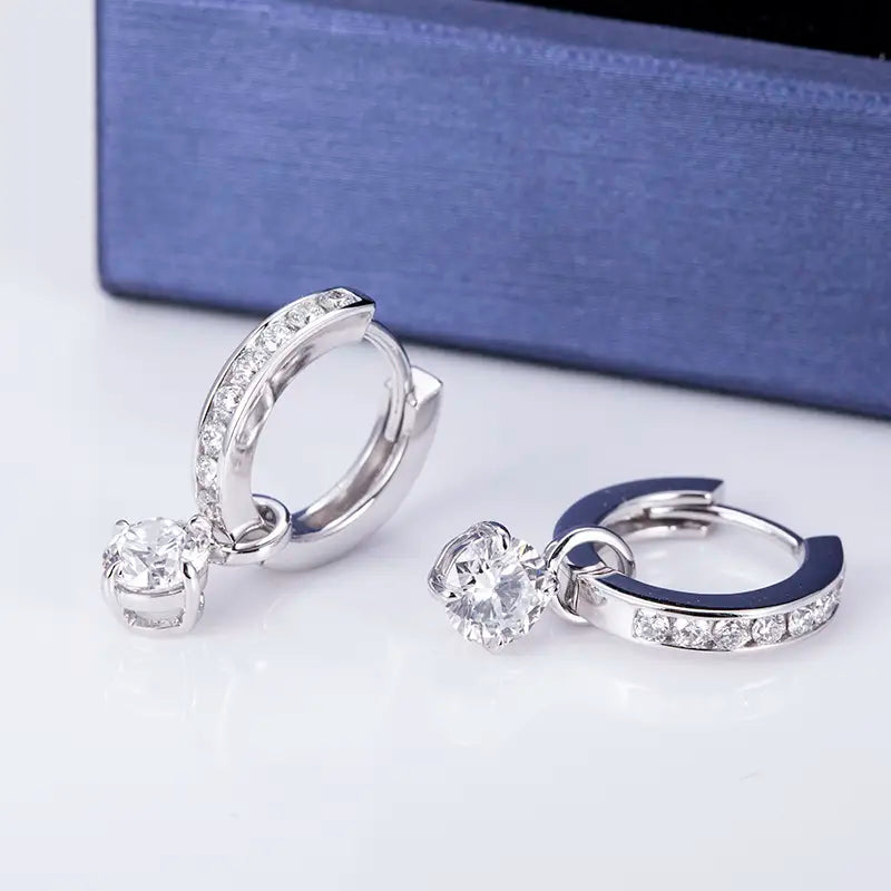 0.5ct Round-Cut Lab-Grown Diamond Earrings in 14K White Gold – IGI Certified | Ecogemma