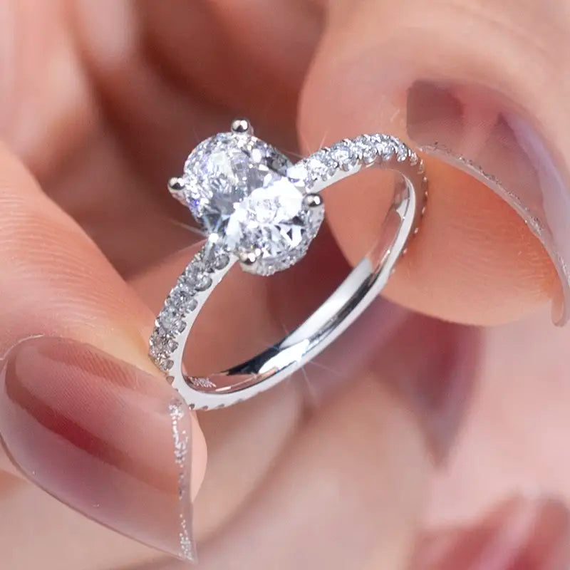 Eco-854 1CT VVS2 Lab-Grown Diamond Stackable Ring in 18K White Gold