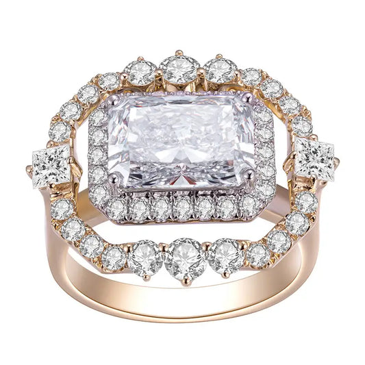 Eco-833 | 3.12ct Radiant-Cut Lab Diamond Ring in 14K Gold  By Ecogemma