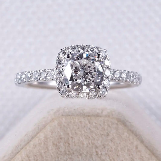 Eco-930 | 1ct Lab-Grown Diamond Halo Ring in PT950 Platinum  By Ecogemma