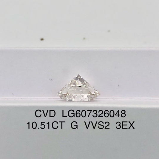 Round Cut 10.51ct G VVS2 CVD Lab Grown Diamond IGI Certificate LG607326048