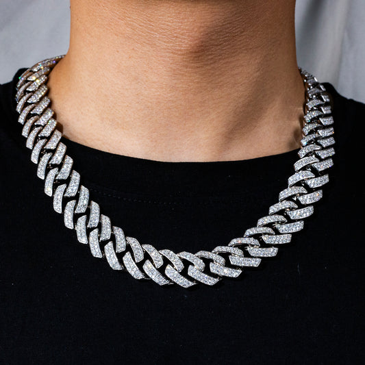 Econ-909 "Urban Ember" Lab-Grown Diamond Cuban Link Chain Necklace
