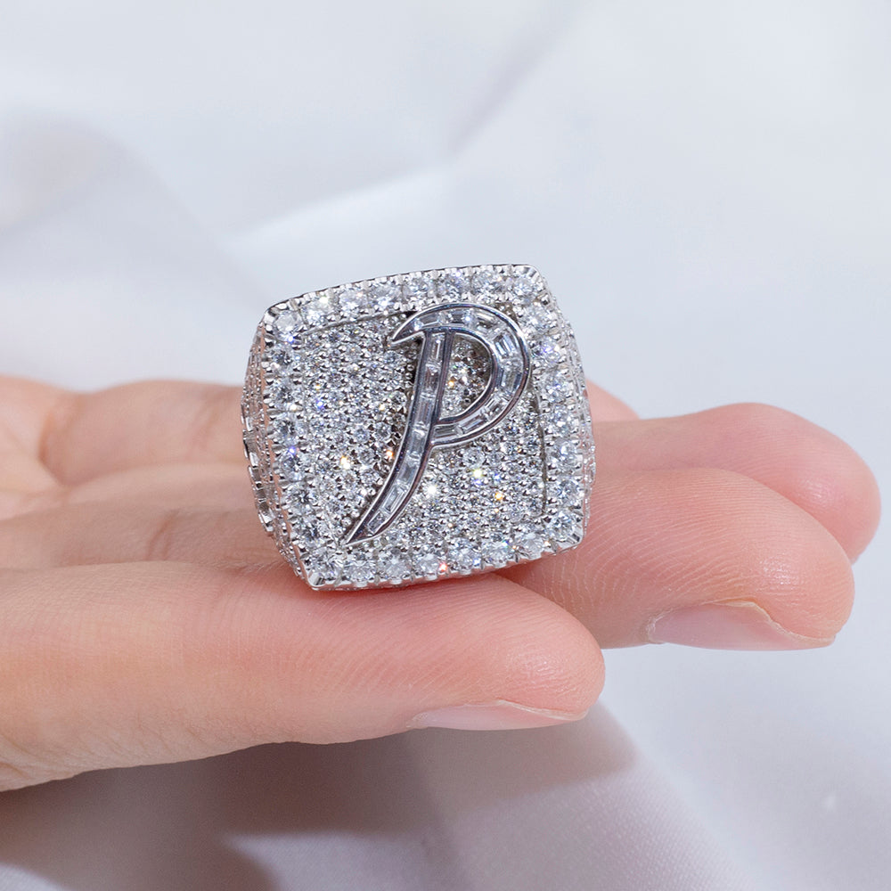 Eco-1895: Signature Radiance – Lab-Grown Diamond Initial Ring in 18K White Gold