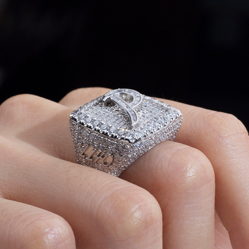 Eco-1895: Signature Radiance – Lab-Grown Diamond Initial Ring in 18K White Gold