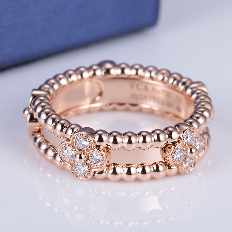 Eco-603: Jardín de Luz – Anillo floral con diamantes cultivados en laboratorio en oro rosa de 18 quilates 