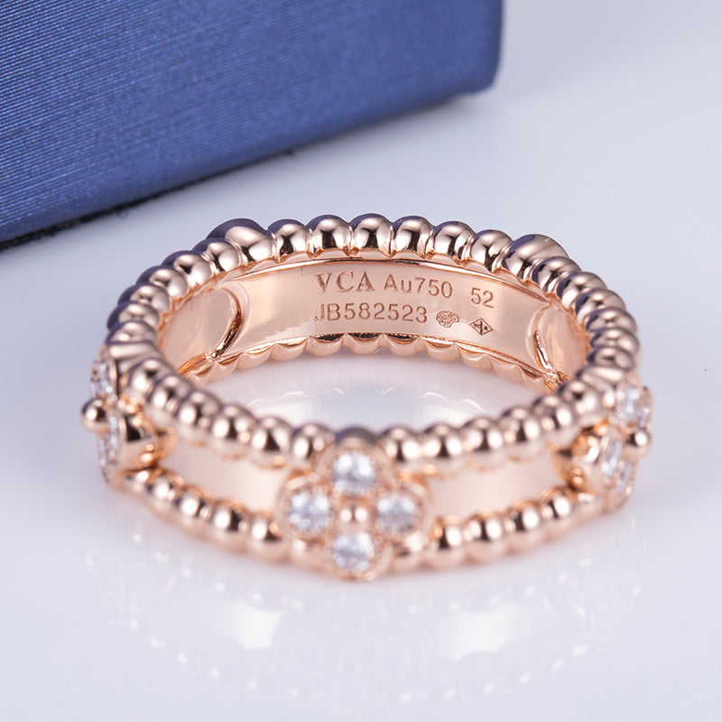 Eco-603: Jardín de Luz – Anillo floral con diamantes cultivados en laboratorio en oro rosa de 18 quilates 