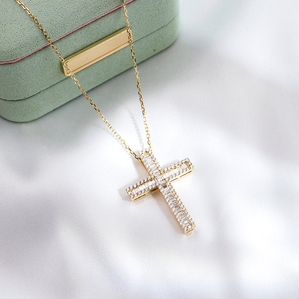 Econ-892 — The Radiant Creed Lab Diamond Cross Pendant
