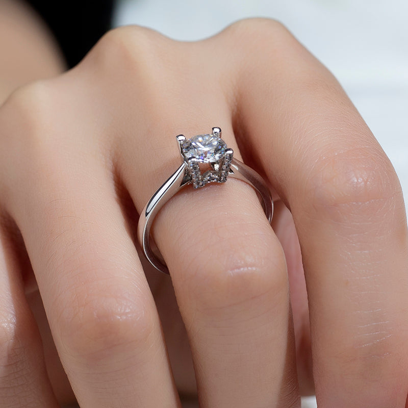 Eco-142  Customization | 18K White Gold | Lab-Grown Diamond  Round Brilliant-Cut 1.00ct D VS1  | IGI Certified
