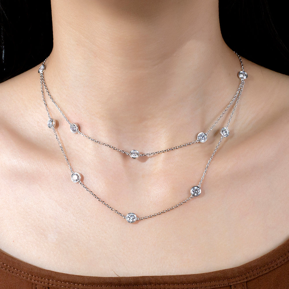 Econ-899 — The Celestial Drift Lab Diamond Station Necklace