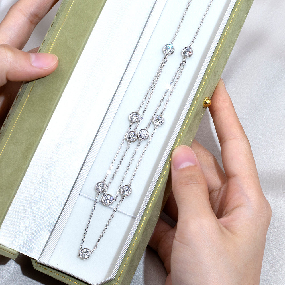 Econ-899 — The Celestial Drift Lab Diamond Station Necklace