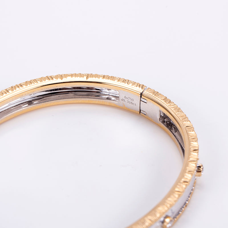 Ecob-602 | Aurelia Dual-Tone Lab Diamond Bangle in 18K Gold