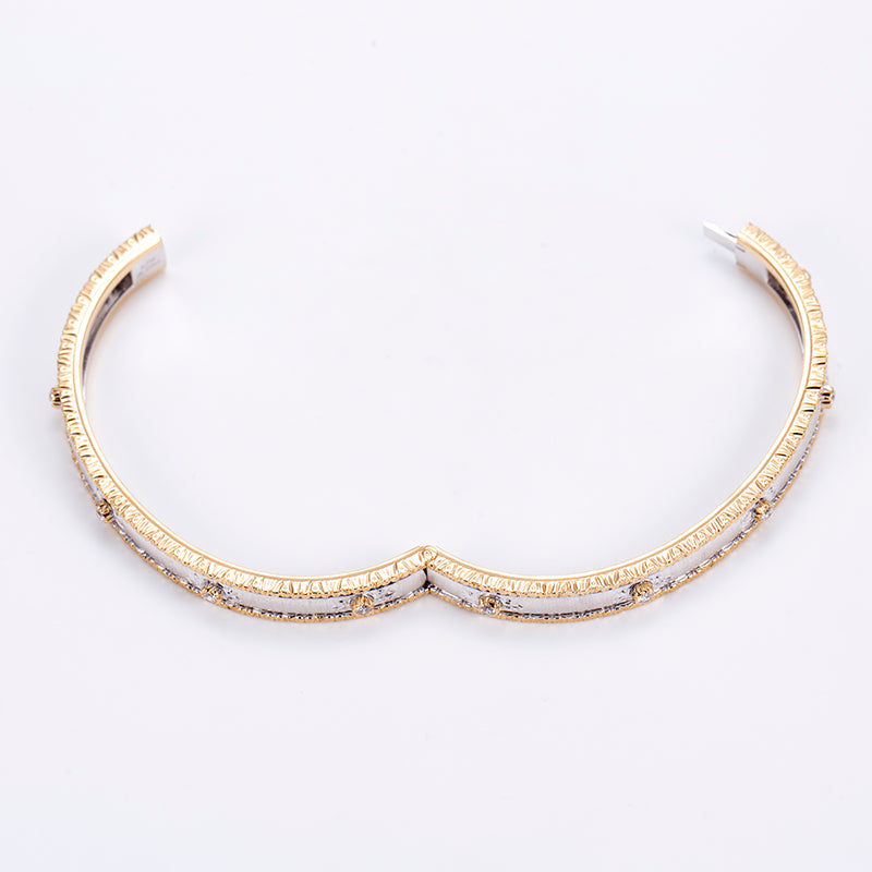 Ecob-602 | Aurelia Dual-Tone Lab Diamond Bangle in 18K Gold