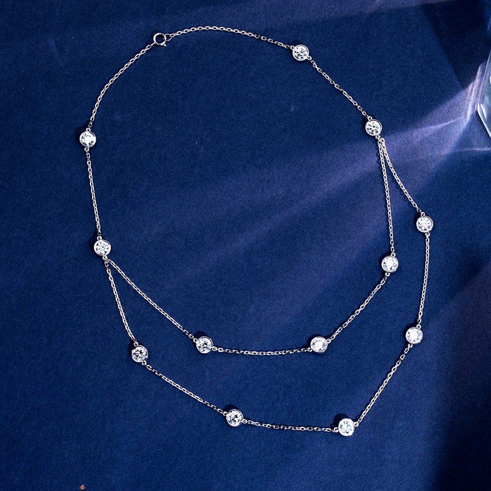 Econ-899 — The Celestial Drift Lab Diamond Station Necklace