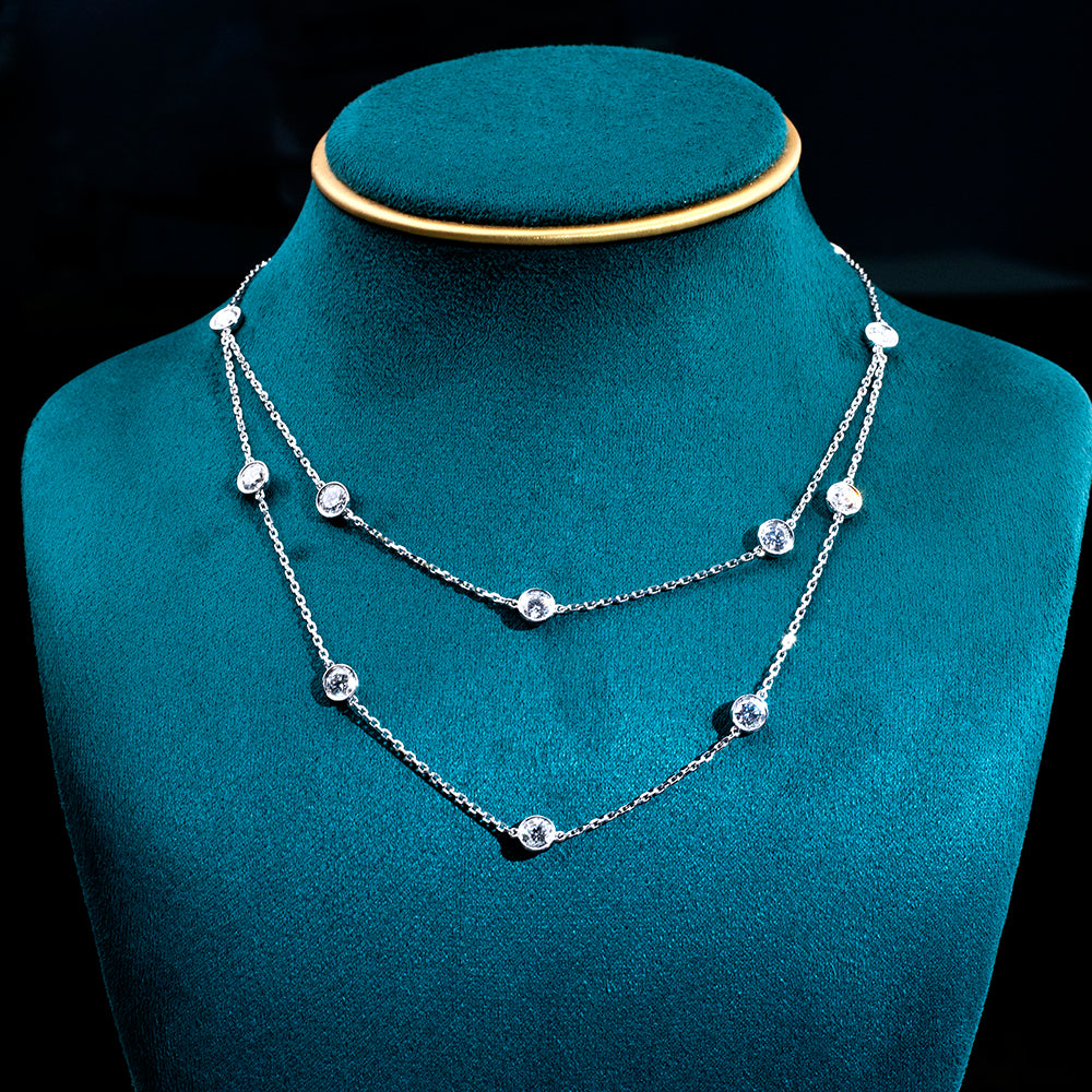 Econ-899 — The Celestial Drift Lab Diamond Station Necklace