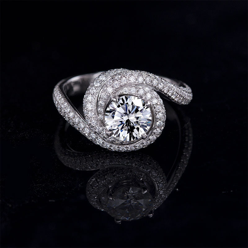 Eco-076 |1.0ct D VVS1  Round-Cut Lab-Grown Diamond | 18K White Gold | IGI Certified