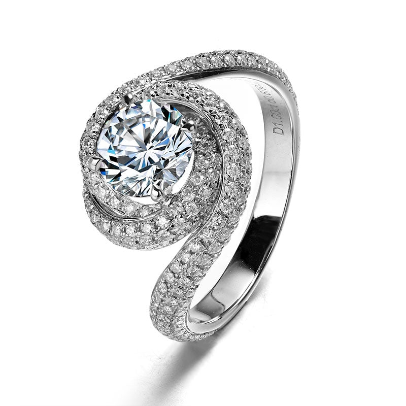 Eco-076 |1.0ct D VVS1  Round-Cut Lab-Grown Diamond | 18K White Gold | IGI Certified
