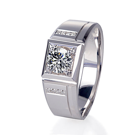 Harley-172: Corona Equinox – Anillo de canal con diamantes cultivados en laboratorio en oro blanco de 18 quilates