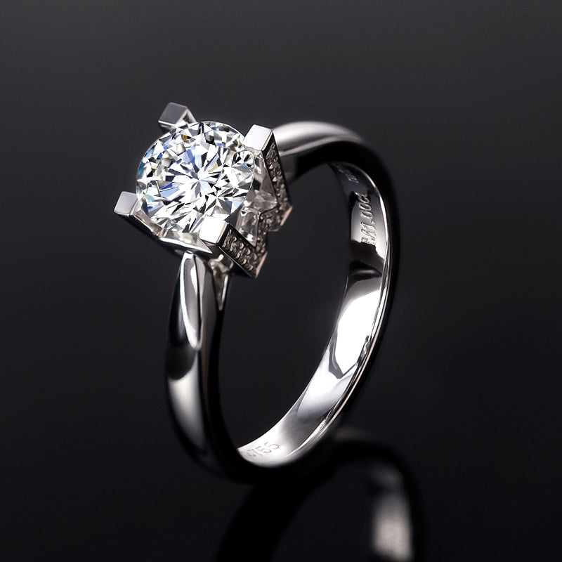 Eco-142  Customization | 18K White Gold | Lab-Grown Diamond  Round Brilliant-Cut 1.00ct D VS1  | IGI Certified