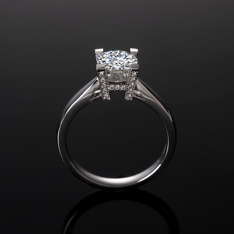 Eco-142  Customization | 18K White Gold | Lab-Grown Diamond  Round Brilliant-Cut 1.00ct D VS1  | IGI Certified