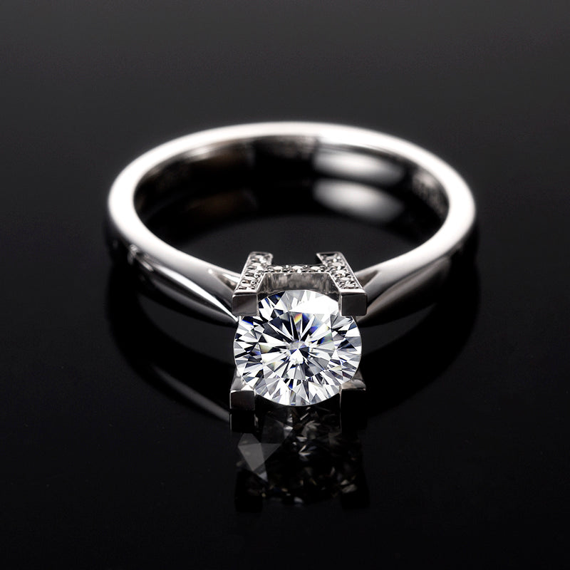 Eco-142  Customization | 18K White Gold | Lab-Grown Diamond  Round Brilliant-Cut 1.00ct D VS1  | IGI Certified