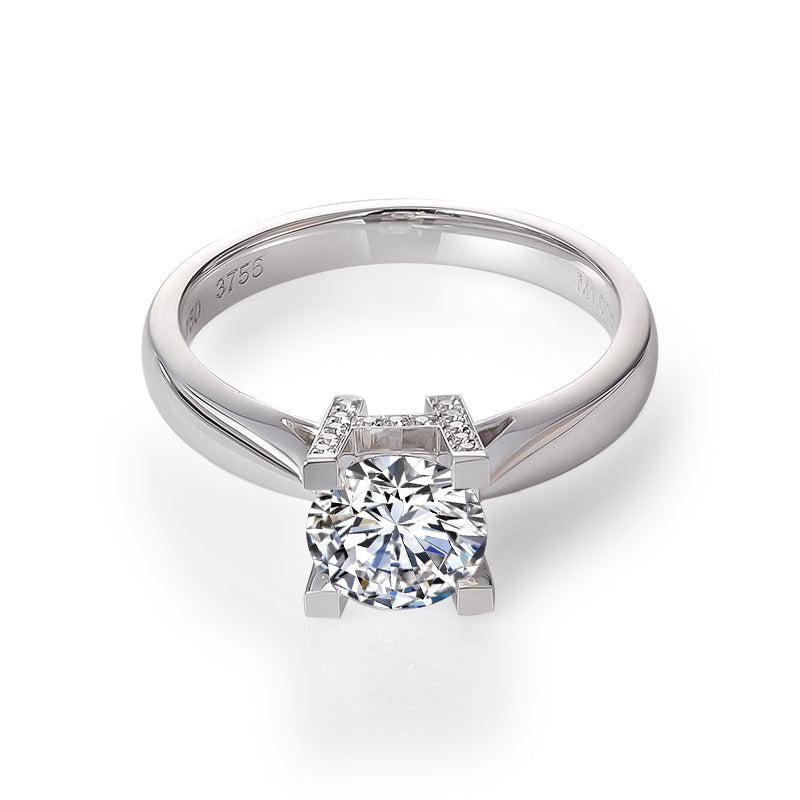 Eco-142  Customization | 18K White Gold | Lab-Grown Diamond  Round Brilliant-Cut 1.00ct D VS1  | IGI Certified