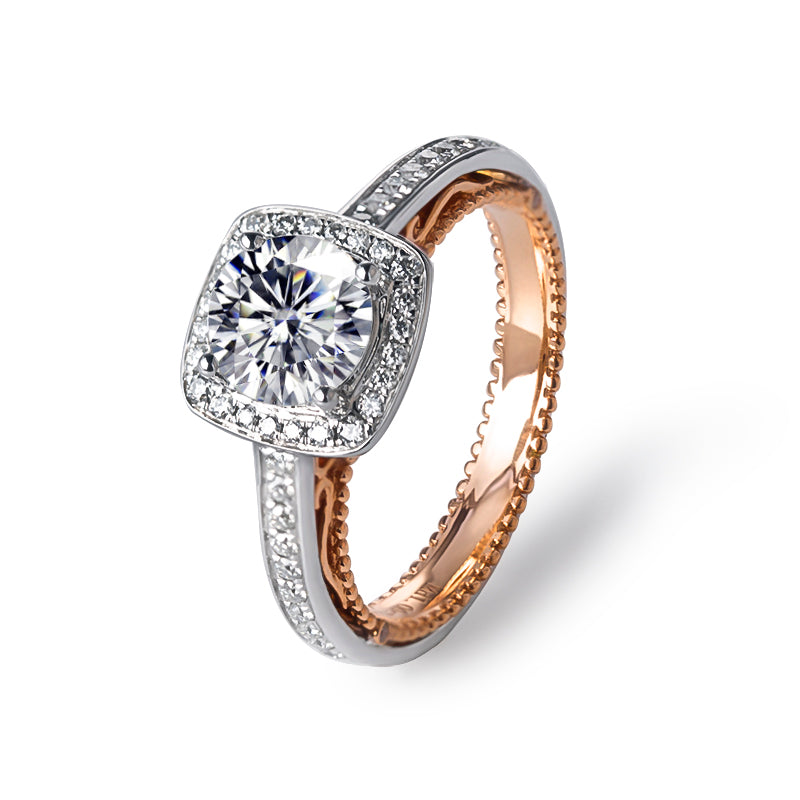 Eco-140 Customization | 18K White & Rose Gold | Cushion-Cut Lab-Grown Diamond 1ct VVS1 | IGI Certified