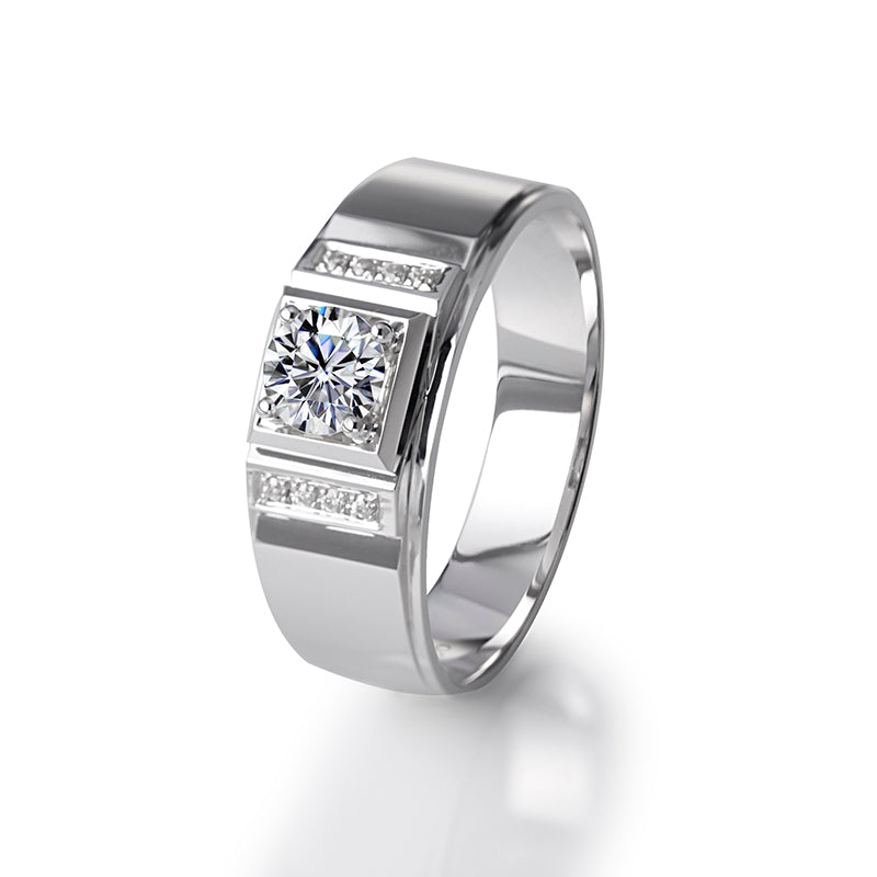 Harley-170: リニア・ラディアンス – 18Kホワイトゴールドのラボグロウンダイヤモンドトリオリング