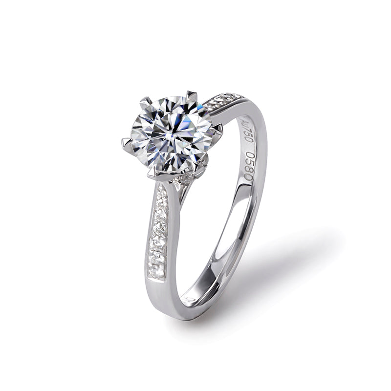 Eco-126 | 1.0ct D VVS1 Round -Cut Lab-Grown Diamond | 18K White Gold | IGI Certified