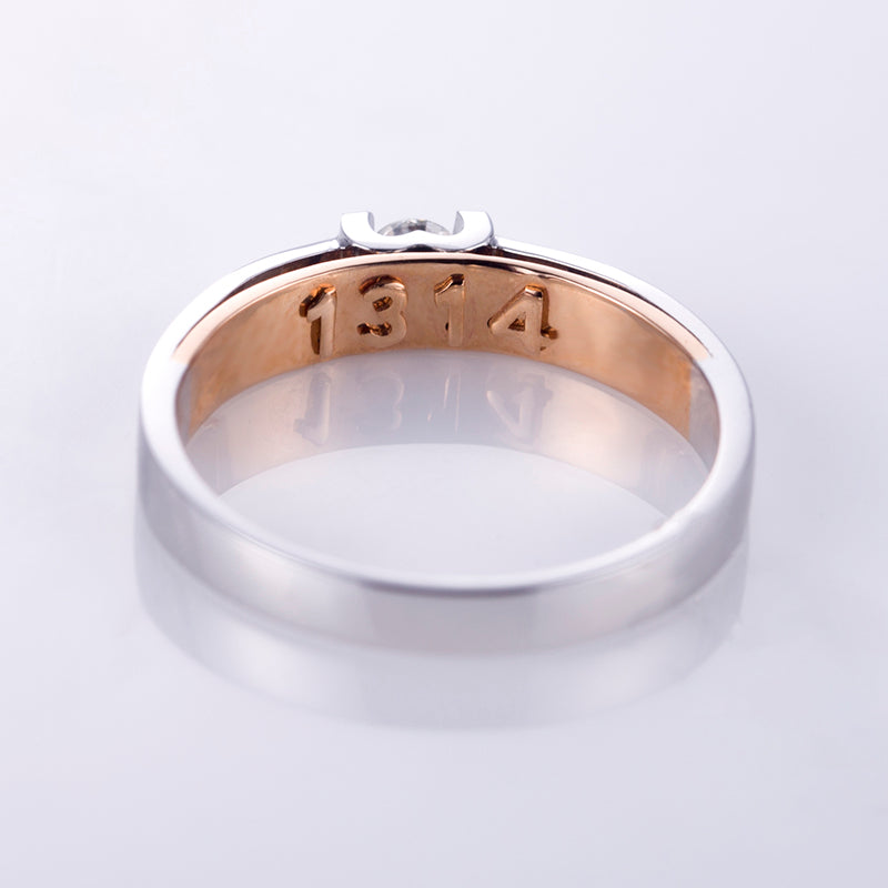 Harley-178: Twin Horizon – Anillos de pareja con diamantes cultivados en laboratorio y engaste cuadrado en oro blanco de 18 quilates