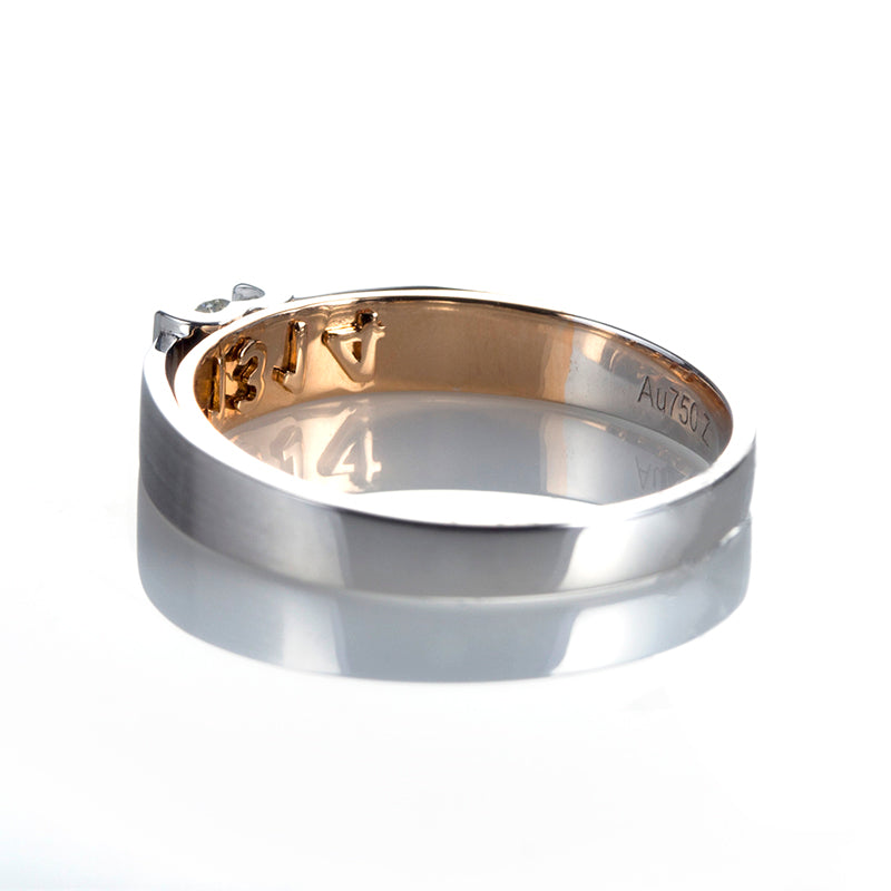 Harley-178: Twin Horizon – Anillos de pareja con diamantes cultivados en laboratorio y engaste cuadrado en oro blanco de 18 quilates